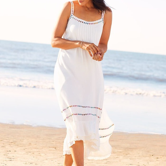 Matilda Jane White Beachy Dress with Colorful Trim Size XL - Picture 1 of 7